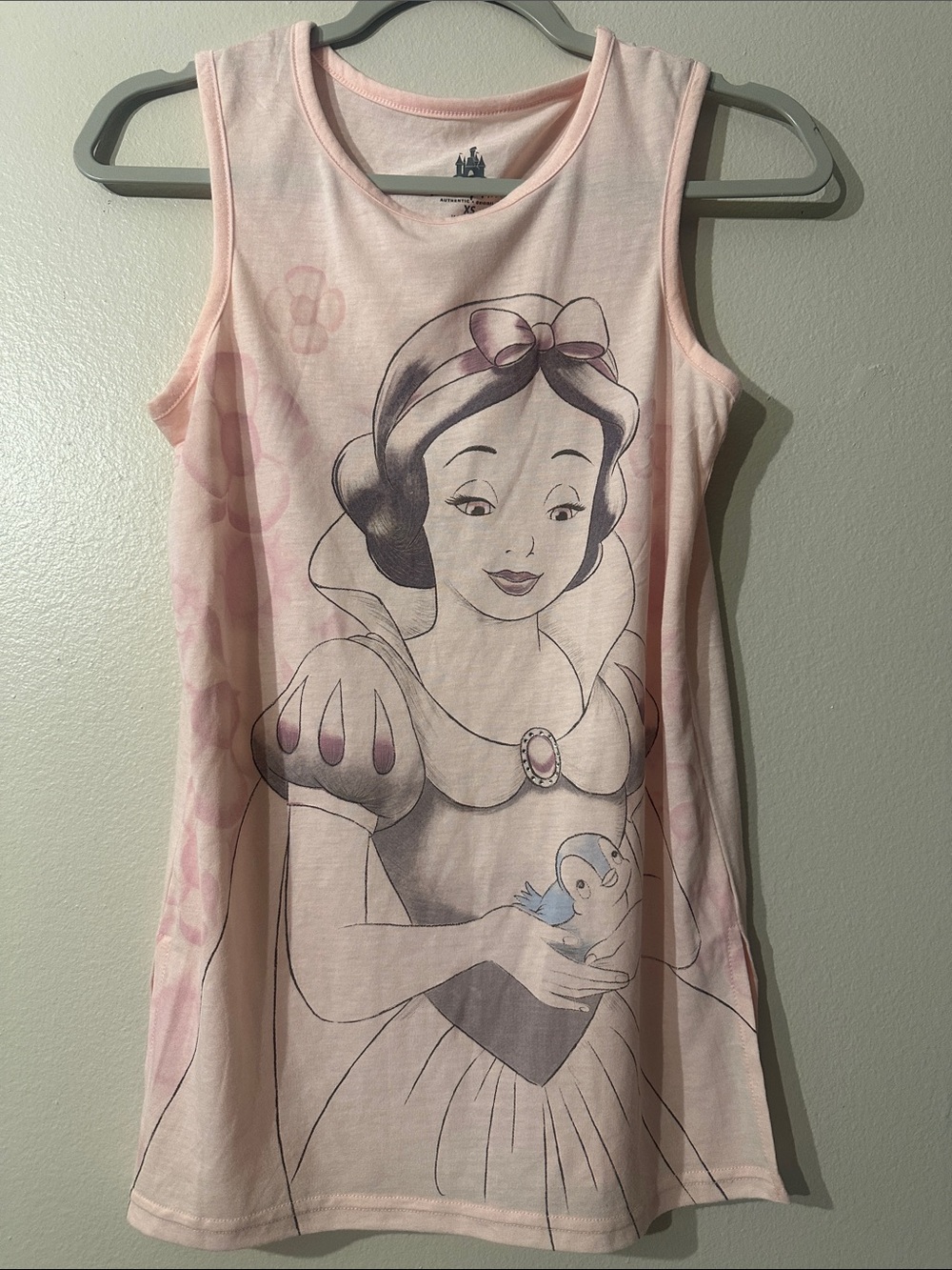 Women’s Pink Snow White Graphic Sleeveless Dress Sz XS